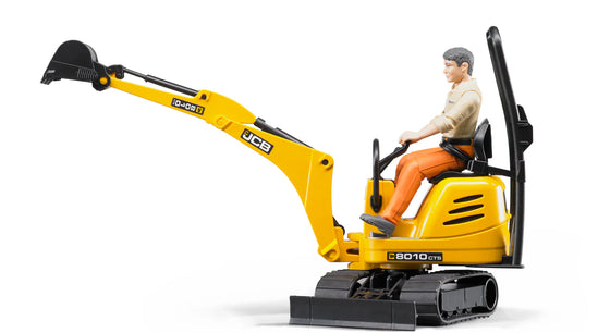 JCB Micro Excavator 8010 CTS and Construction Worker