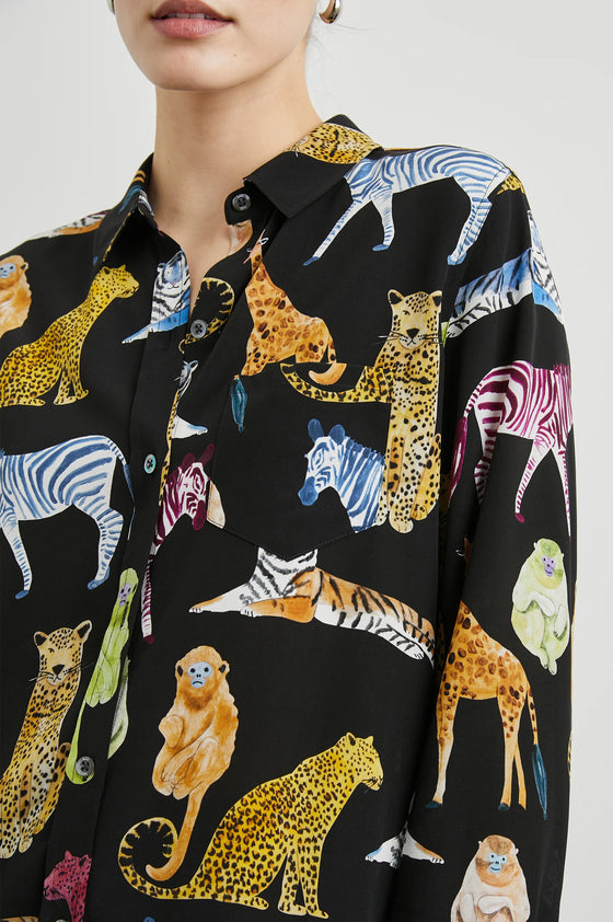 Kate Silk Illustrated Animal Blouse