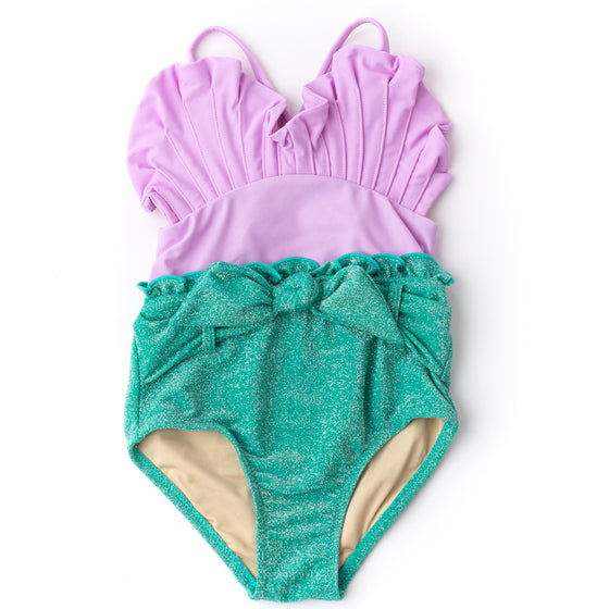 H2O Appear & Shimmer Mermaid 1pc Swimsuit - Purple and Green