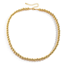  Gold Ball & Chain Necklace- 8MM