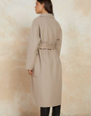 Lapel-Collar Wool Oversized Belted Handmade Long Coat