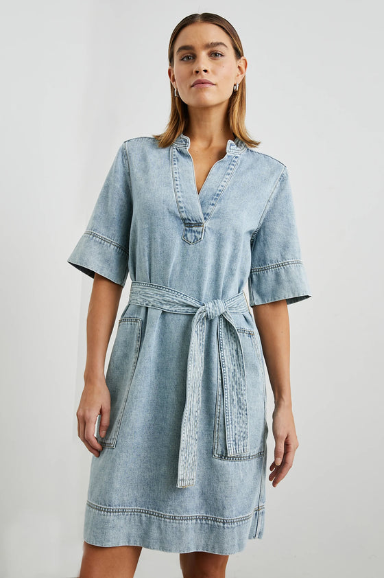 Chancey Midi Dress in Faded Indigo