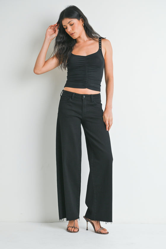 Western Relaxed Wide Leg Jean - Black