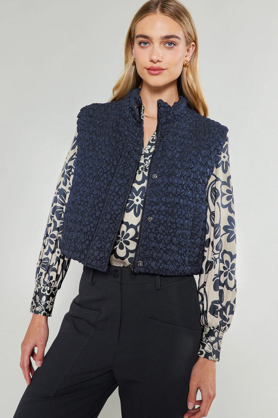 Cropped Quilted Vest