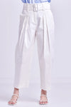 High Waist Belted Wide Leg Pants