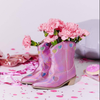 Pink Iridescent Heart Cowgirl Boots