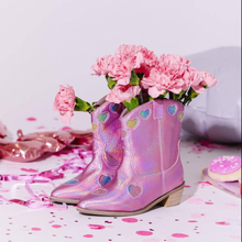  Pink Iridescent Heart Cowgirl Boots