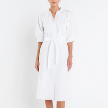  Shirringed Short Sleeves Shirt Dress