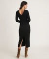 Lexi Rib V-Neck Maxi Dress - Black