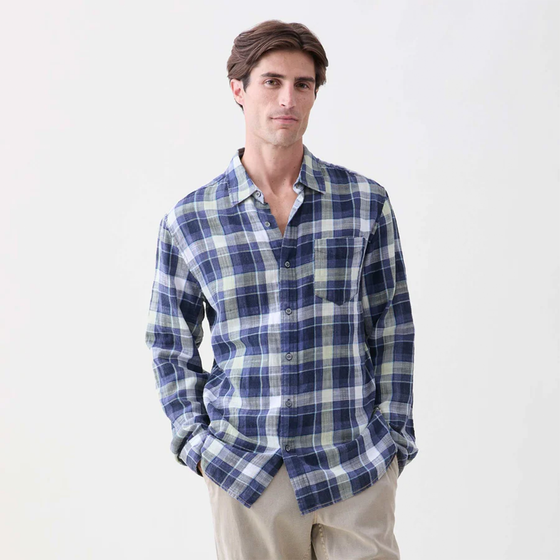 Brian Washed Twill Cotton Plaid Shirt