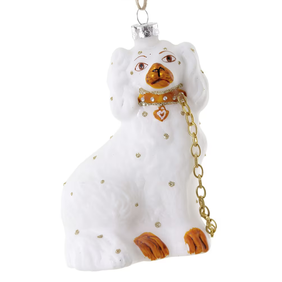 Staffordshire Dog Ornament - White