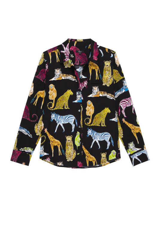 Kate Silk Illustrated Animal Blouse