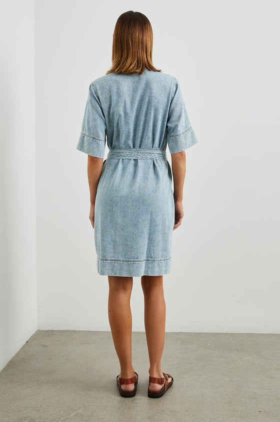 Chancey Midi Dress in Faded Indigo