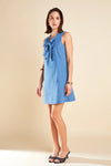 Denim Lace Up Mini Dress