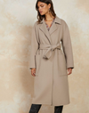 Lapel-Collar Wool Oversized Belted Handmade Long Coat