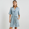 Chancey Midi Dress in Faded Indigo