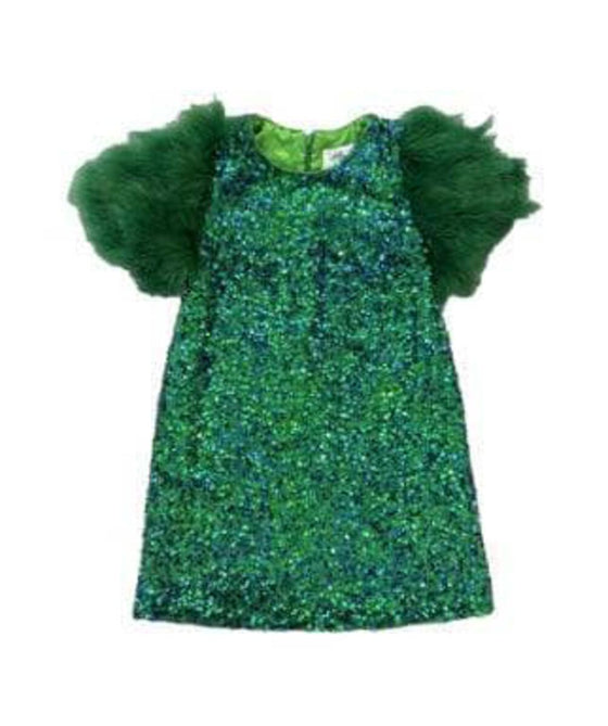 Jade Feather Party Dress