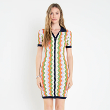  Wavy Stripes Knit Mini Dress
