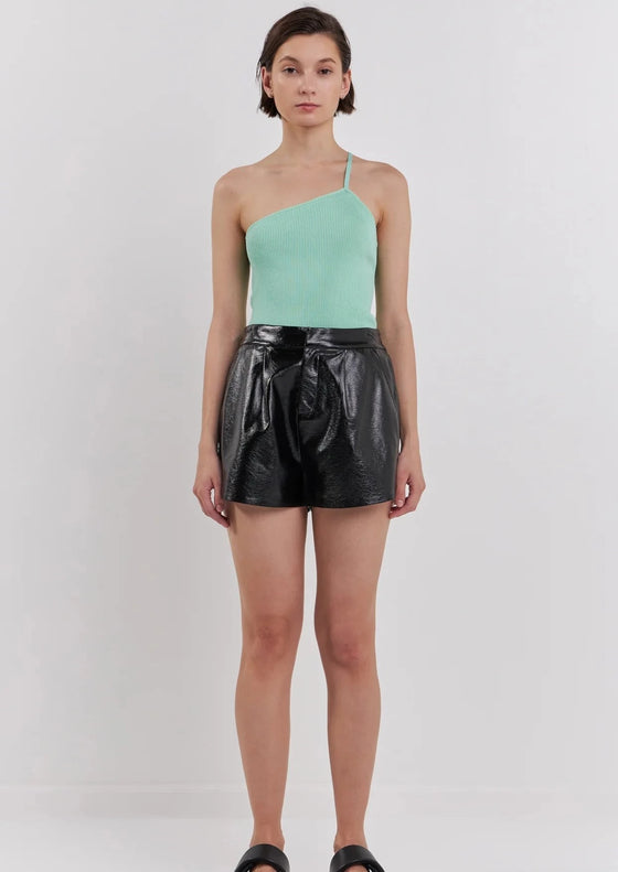 High Waisted Faux Leather Shorts