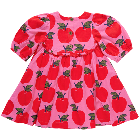 Girls Rowan Dress - Pink Apples