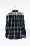 Contrasting Parts Button Down Collar Long Sleeve Shirt