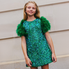 Jade Feather Party Dress