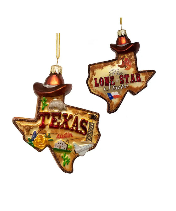 4.875" Glass Texas Ornament