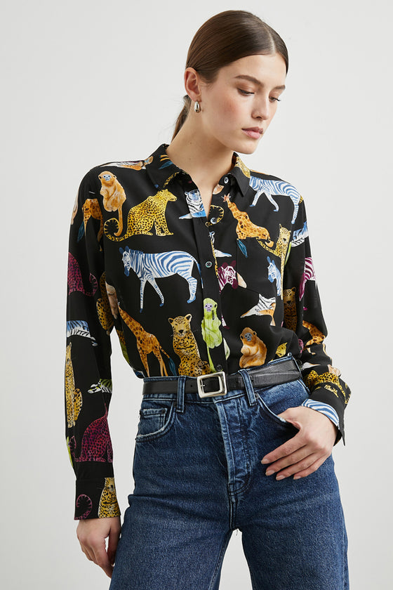 Kate Silk Illustrated Animal Blouse