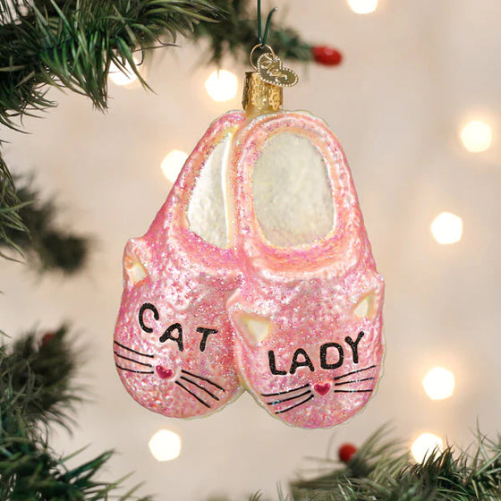 Cat Lady Slippers Ornament