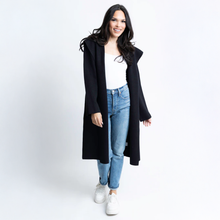  Solid Sweater Hooded Cardigan Coat