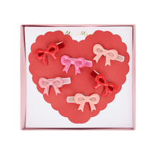  Valentine's Bow Hair Clips x6