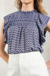 Flutter Sleeve Print Top