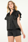 Ruffle Button Blouse