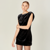 Velvet Power Shoulder Mini Dress