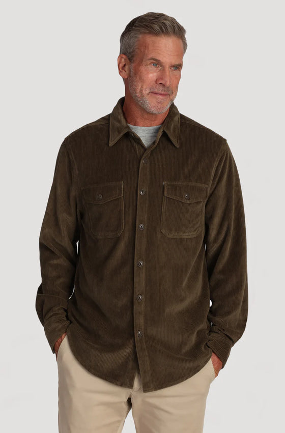 Best Stretch Cord L/S 2 Pocket Shirt w/Contrast Chambray