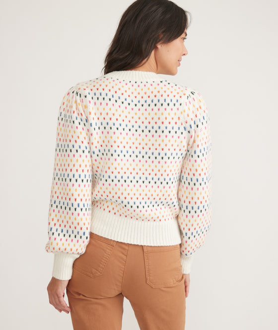 Alma Puff Sleeve Sweater in Warm Multi