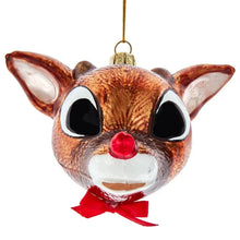  3.75" Glass Rudolph Head Ornament