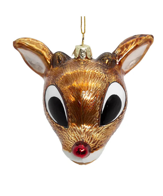 3.75" Glass Rudolph Head Ornament