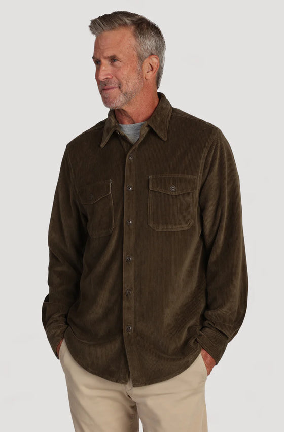 Best Stretch Cord L/S 2 Pocket Shirt w/Contrast Chambray