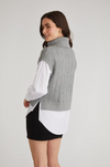 Sofia Twofer Cable Vest Tunic in Smoke Grey