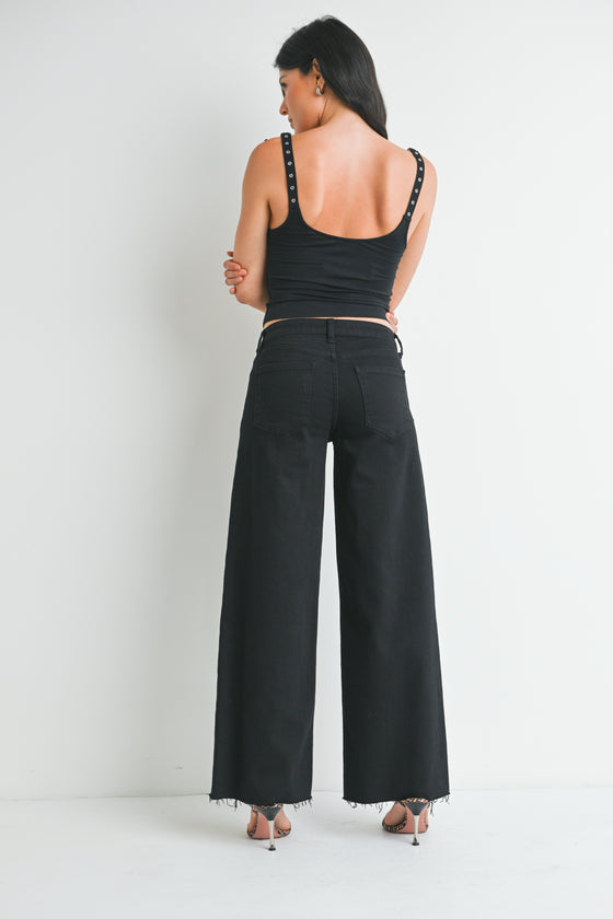 Western Relaxed Wide Leg Jean - Black