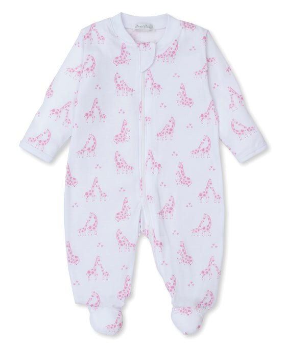 Giraffe Glee Print Zippered Footie