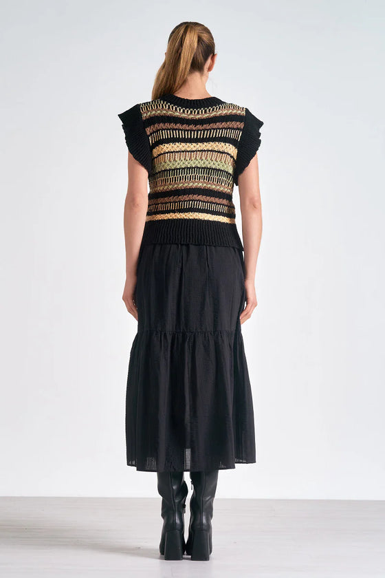 Midi Crew Neck Woven Dress