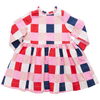 Girls Autumn Dress - Navy Red Check