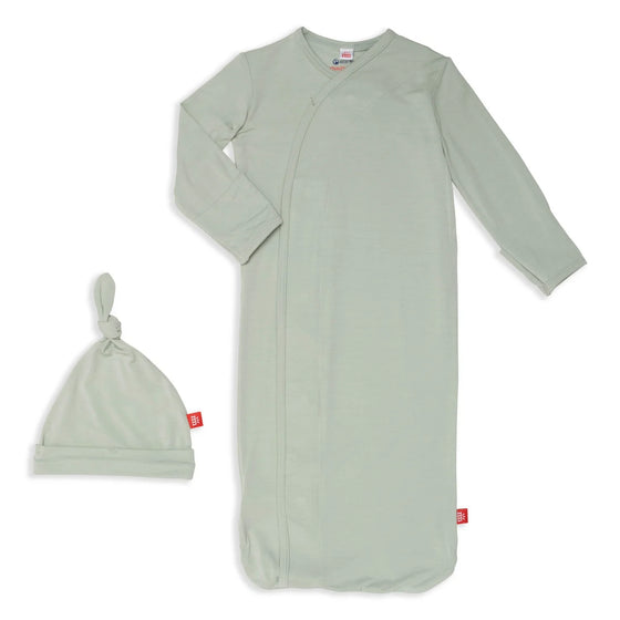 Solid Modal Baby Gown & Hat Set