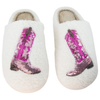 Pink Sequin Kicking Boots Slippers