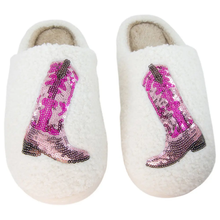  Pink Sequin Kicking Boots Slippers