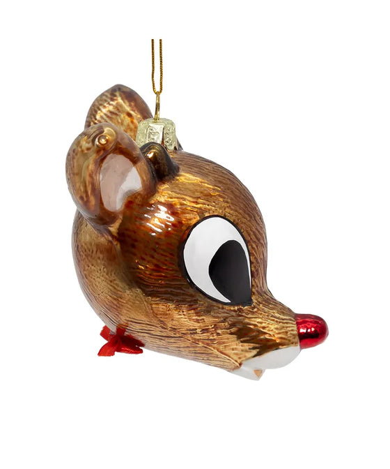 3.75" Glass Rudolph Head Ornament