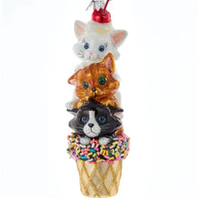  5.5" Noble Gems Ice Cream Cone w/Cats Ornament