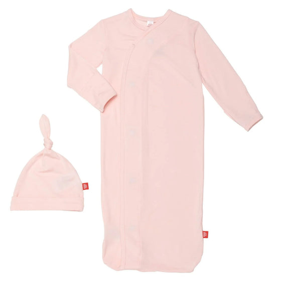 Solid Modal Baby Gown & Hat Set